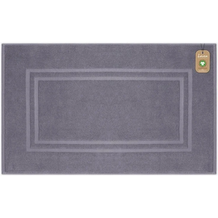 Lavea Badematte Bali, Höhe 3 mm, rutschhemmend, beidseitig nutzbar, strapazierfähig, fußbodenheizungsgeeignet, waschbar, schnell trocknend, Bio-Baumwolle, rechteckig, hochwertiger und nachhaltiger Premium Duschvorleger – saugstarke Faser – Bild 4