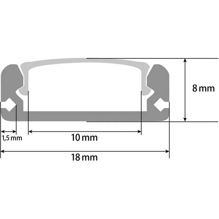 2m Aluprofile Alu Schiene Leiste Profil LED Kanal Deckenanbringung für LED Strip Profil mit Milchglas Abdeckung Profil A – Bild 2