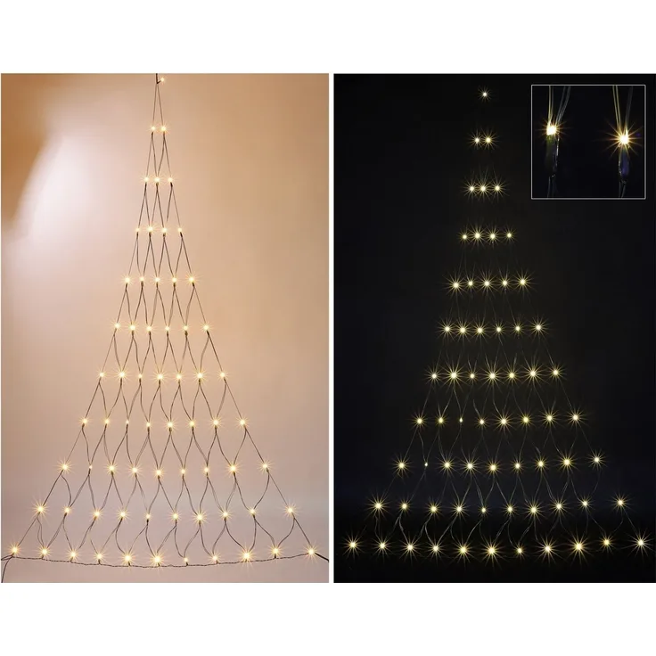 GartenHero LED-Lichternetz LED Lichternetz Tannenbaum Lichterkette Lichtervorhang innen + außen