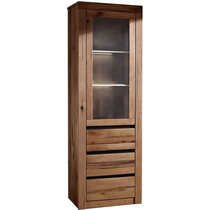 Vitrine Wild-/Zerreiche 62x42x191 natur geölt MONTREUX #121 – Bild 1