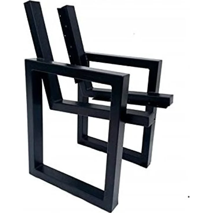 QLS Gartenbank Bankbeine ROM (Set 2 Stück, pulverbeschichtet), Bankgestell Bankfüße Beine aus Stahl schwarz – Bild 1