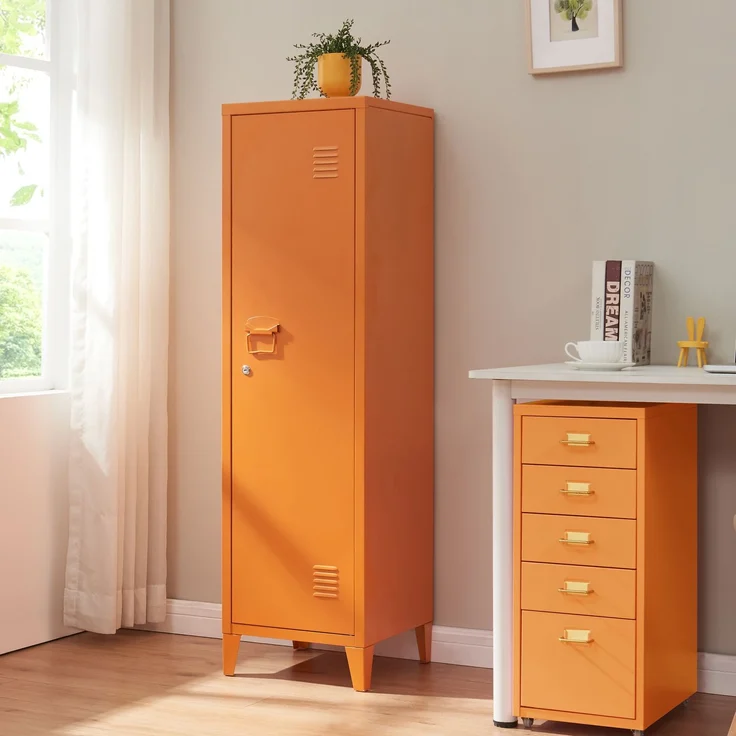 Einzelspind Kurikka 137x38x38 cm Orange [en. casa] – Bild 1