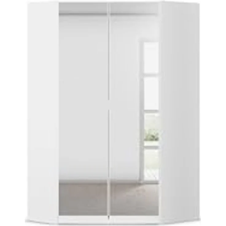 Rauch Möbel Costa, Eckschrank, Kleiderschrank für Schlafzimmer, Kinderzimmer, Babyzimmer, 2-türig, mit Spiegel, Zubehör Classic, Farbe Weiß, Breite 208 cm – Bild 3