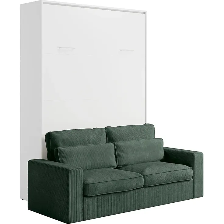 Vente-unique - BEGANIO Bett Holz, Platte Weiß - B 123 cm239,2 cm x H 225 cm x L 200 cm – Bild 4