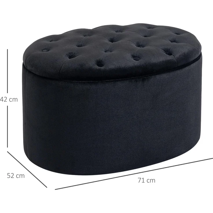 HOMCOM Sitzbank Sitzbank ovalförmig mit Stauraum – Bild 6