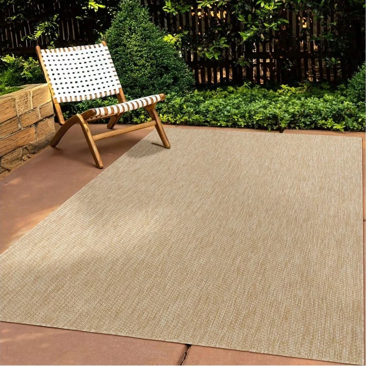 TaraCarpet Teppich Tara Carpet Columbia Meliert In & Outdoor auch für die Küche, rechteckig, Höhe: 5 mm, Balkon Terrasse Wintergarten natur meliert Esszimmer 80x150 – Bild 5
