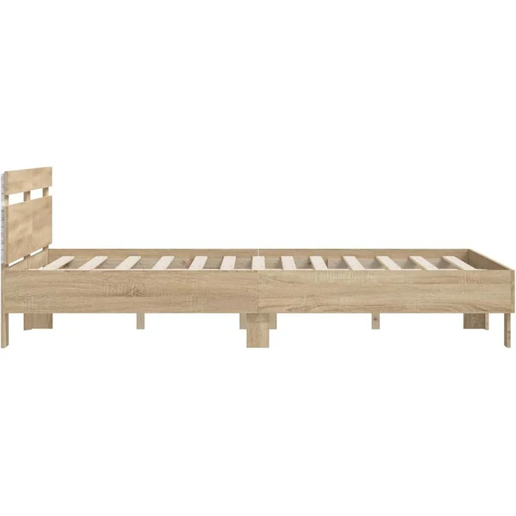 vidaXL Bettrahmen mit LED Sonoma 152 x 203 cm Holzwerkstoff 3402849 – Bild 7
