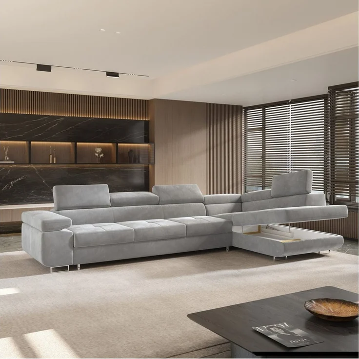 Masseno Ecksofa VICENTE mit Schlaffunktion L-Form, Sofa mit Bettkasten – Bild 3