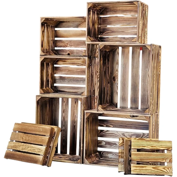 Obstkisten Holzkisten Regal 50 x 40 x 30cm und 40x302x26 6er SET Quer