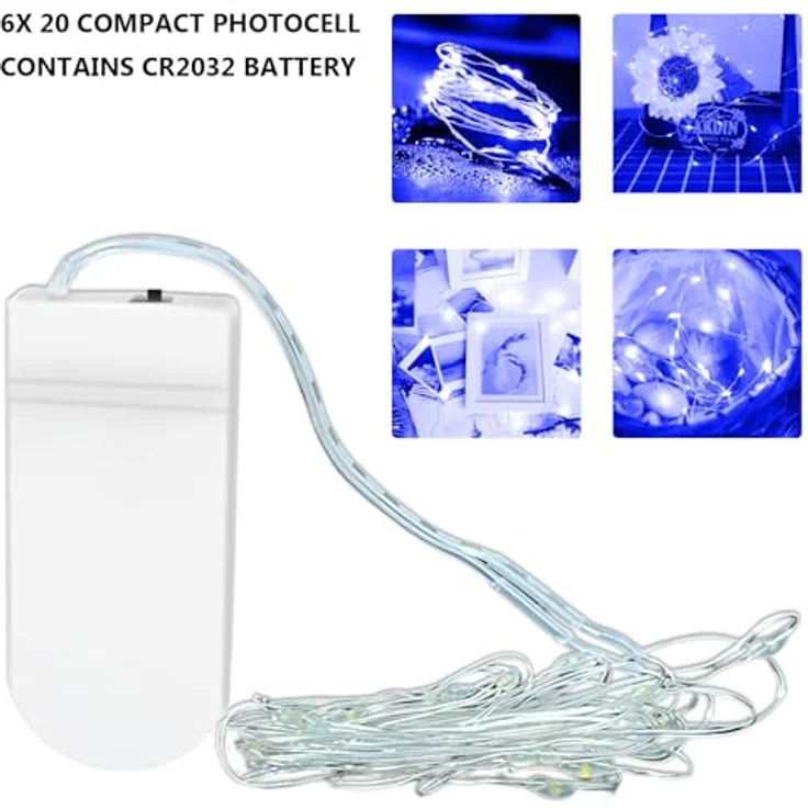 Jsdoin LED Mini Lichterkette mit Batterie, 6x20er Micro Lichterkette außen Batterie, 2M DIY kleine Lichterketten Wasserdicht für Party Hochzeit Weihnachten Beleuchtung Deko (Blau) – Bild 3