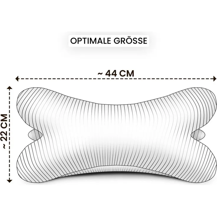 Amilian Nackenkissen - Leseknochen ca. 44x22 cm - Knochenkissen - Lesenknochenkissen, waschbar, Buch- und Tabletstütze - Lesekissen zum Relaxen, Knochenkissen zum Lesen - Knochenform Kissen - Nackenkissen
