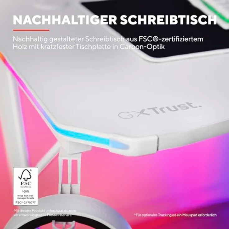 Trust GXT 709W LUMINUS - Schreibtisch - rechteckig – Bild 8