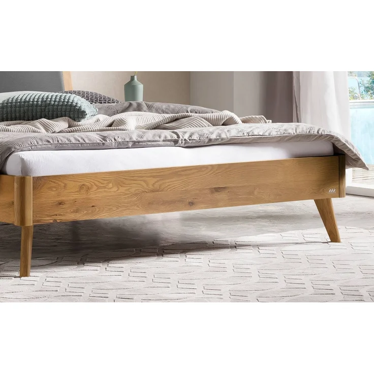 Hasena Bett Mareto Wildeiche mit gepolstertem Kopfteil 160x200 cm, Komforthöhe 25 cm – Bild 4