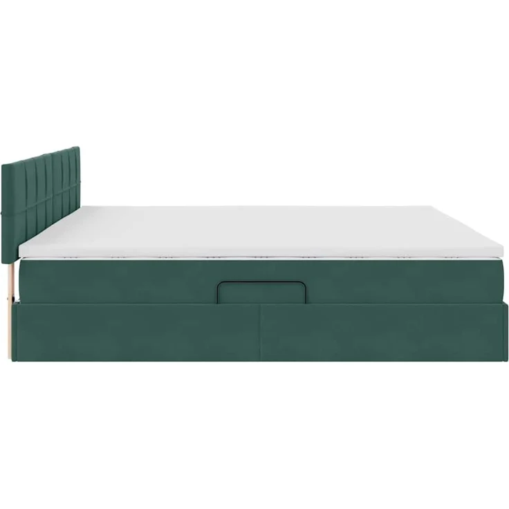 vidaXL Aufbewahrungsbett mit Kopfteil Dunkelgrün 200 x 200 cm Samt 3370782 – Bild 10