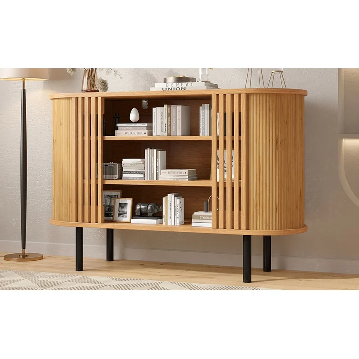 ZUBALIYA Sideboard 120x40x80 cm, aus MDF / Spanplatte, Natur – Bild 19