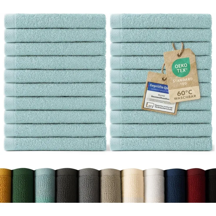 Blumtal Gästehandtücher 30x30cm - weich und saugstark, Frottee (24-St), 12er und 24er Set, 100% Baumwolle