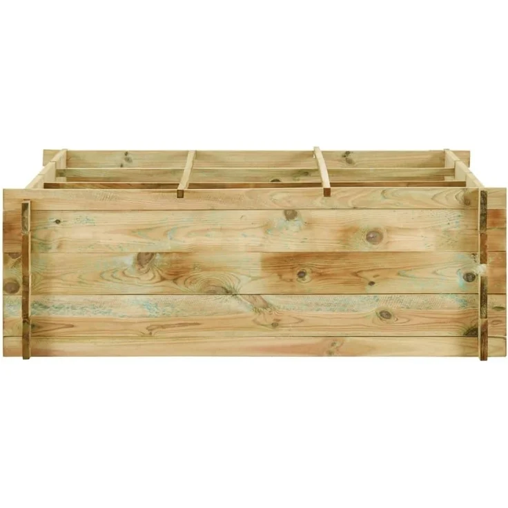 DELUKE® Hochbeet aus Kiefernholz FILIP Grün, imprägniert 120x120x40cm Wetterfest Gartenbeet Holz Kräuterbeet Blumenbeet Beet hoch Frühbeet für Garten Gemüsebeet – Bild 3