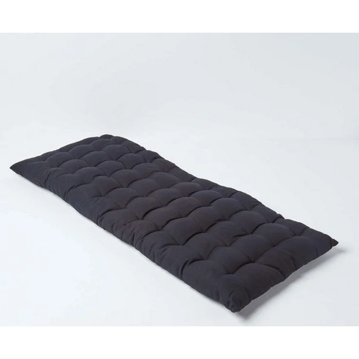 Homescapes Stuhlkissen 2er Bankauflage schwarz 100% Baumwolle – Bild 4
