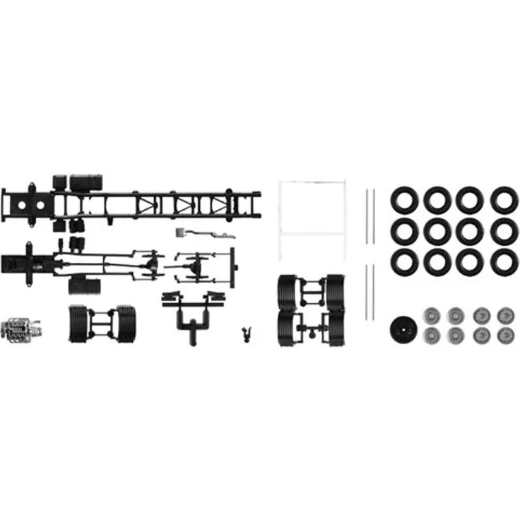Herpa 084710 Fahrgestell Scania R 4-achs LKW mit Unterfahrschutz