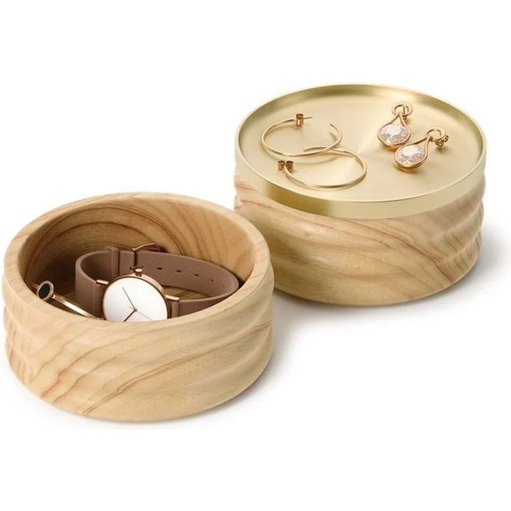 Umbra Aufbewahrungsbox Tesora, aus Holz, 13cm, stapelbare Schmuckdose – Bild 1