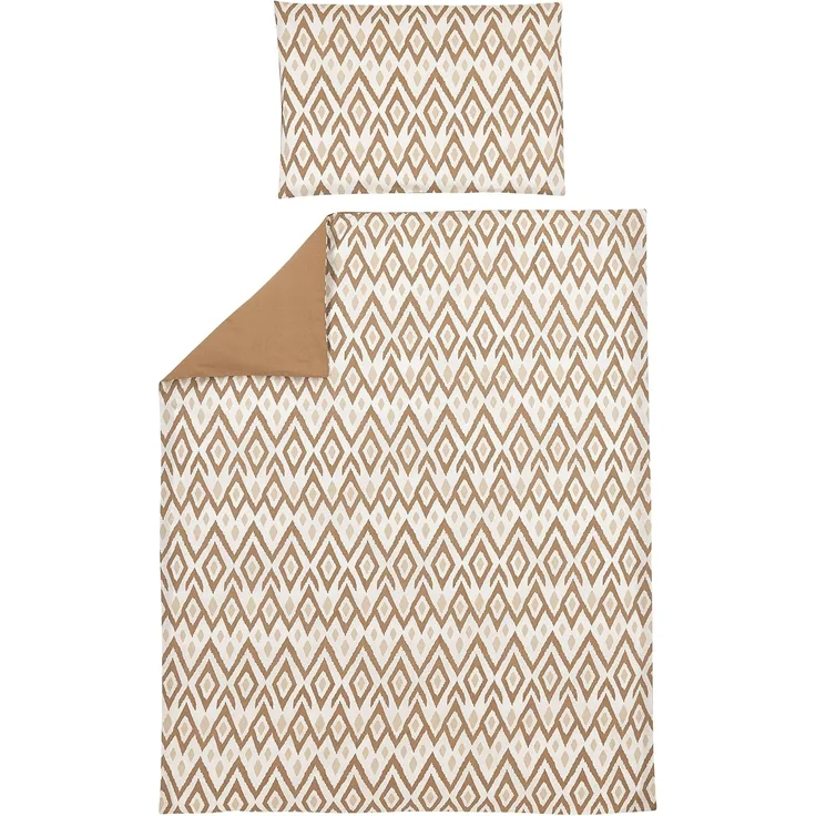 Meyco Ikat Bettbezug Sand / Toffee 120x150 cm Braun