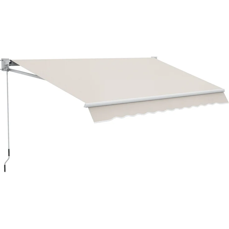Manuell bedienbares Wandrollo aus Aluminium und UV50+ Polyester, für den Außenbereich, mit Kurbelgriff, 200 x 250 cm, cremeweiß – Bild 1