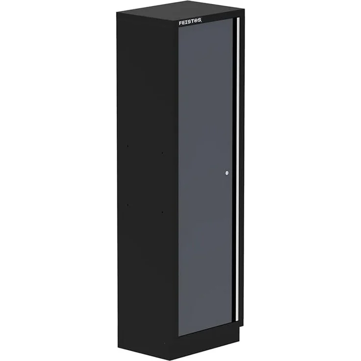 FEISTOS Werkstatteinrichtung | Flügeltür Hochschrank Apollo Solo 1 | Grau/Schwarz | 46x60x200 cm – Bild 1