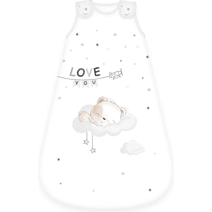 Herding Baby Best Baby-Schlafsack Sleeping Little Bear, Bär-Motiv, 70x45 cm, Seitlich umlaufender Reißverschluss und Druckknöpfe