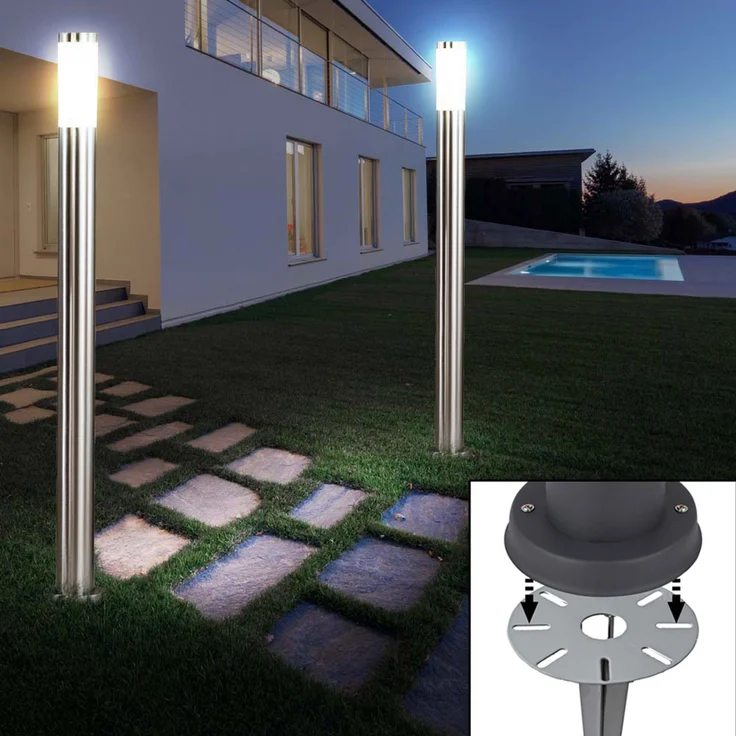 LED Stehlampe, Edelstahl, Höhe 110 cm – Bild 5