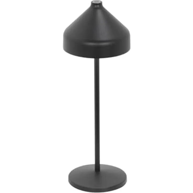 Zafferano, Amelie Lampe, Wiederaufladbare und Kabellose Tischlampe mit Touch Control, Geeignet für den Innen- und Außenbereich, Dimmer, 2200-3000 K, Höhe 34 cm, Farbe Schwarz