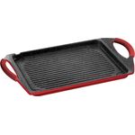 STONELINE 17523 Grillplatte, induktionsgeeignet, Aluminium, rubinrot, 45 x 27 cm