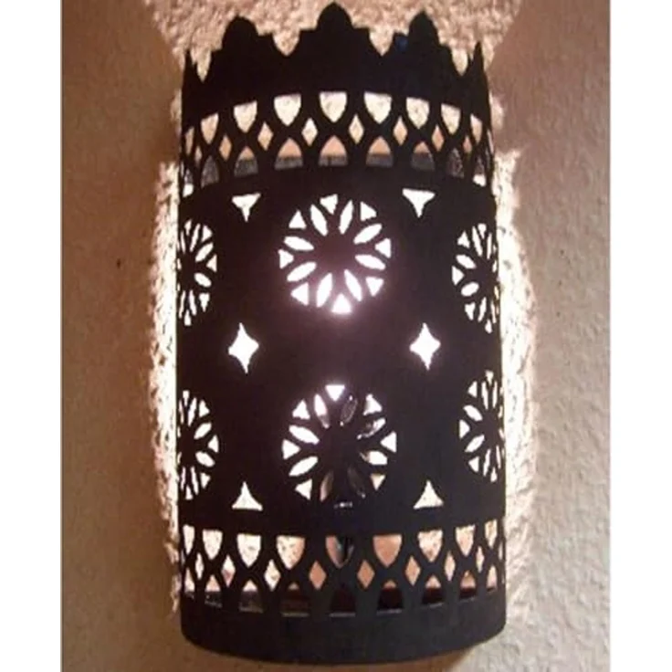 Marrakesch Orient & Mediterran Interior Wandleuchte Orient Wandlampe Lera H 30 cm, Metall-Patina in Handarbeit, Handarbeit – Bild 4