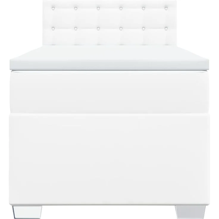 vidaXL Boxspringbett mit Matratze Weiß 100x200 cm Kunstleder 3288409 – Bild 6