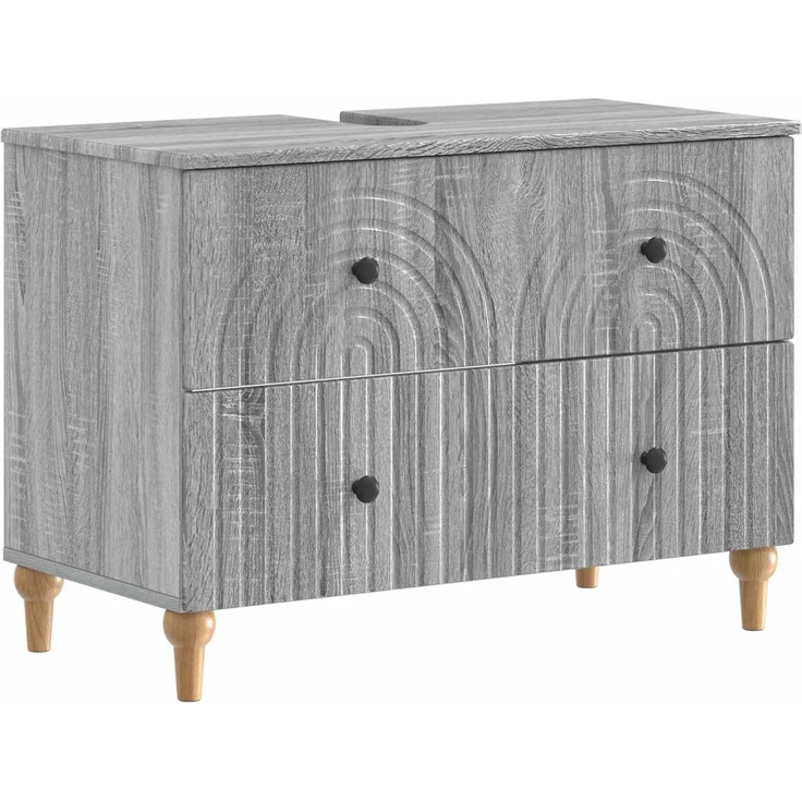 vidaXL 2-teiliges Badezimmer Schrank Set ALKMAAR Sonoma-Grau 3417672 – Bild 2