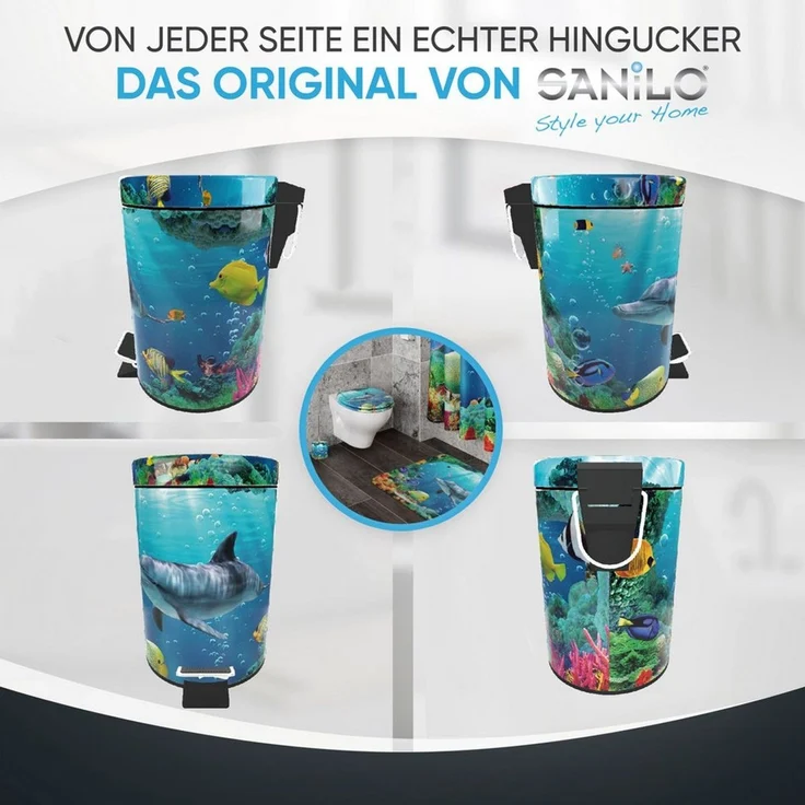 Sanilo Kosmetikeimer mit Motiv, viele schöne Bad Mülleimer zur Auswahl, 3 Liter, Abfalleimer mit Absenkautomatik & Innenbehälter – Bild 4