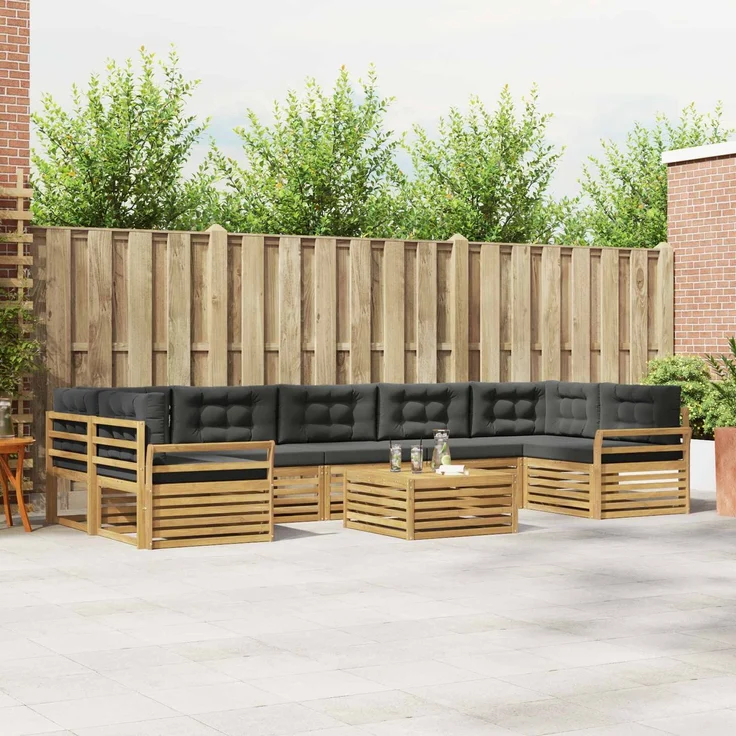vidaXL Outdoor-Sofagarnitur 8 stk. 7-Sitzer Weiß und Anthrazit 3390207 – Bild 1