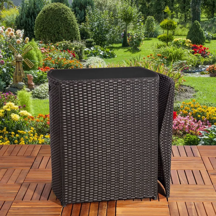 3tlg. Polyrattan Gartenset Sitzgruppe Gartenmöbel Sitzgarnitur Balkon schwarz – Bild 6
