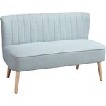 HOMCOM 2-Sitzer Stoffsofa Polstersofa Sitzmöbel Loungesofa Holz Schaumstoff Hellgrün 117 x 56,5 x 77 cm