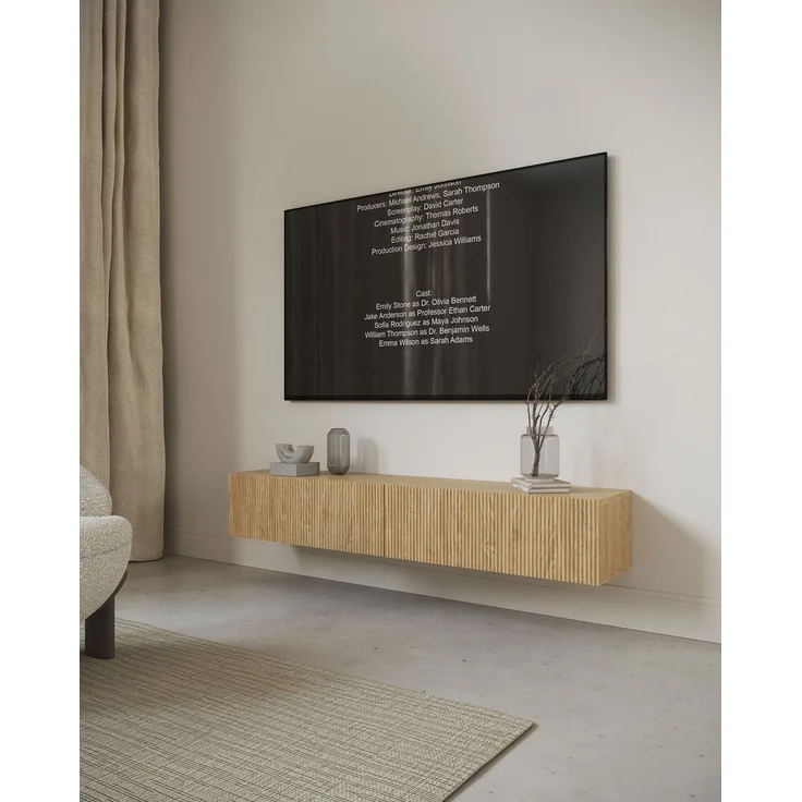 Selsey 'Nolie' TV-Hängeboard 2-türig, Eichenholzoptik, ca. 29 x 175,5 x 32 cm – Bild 3