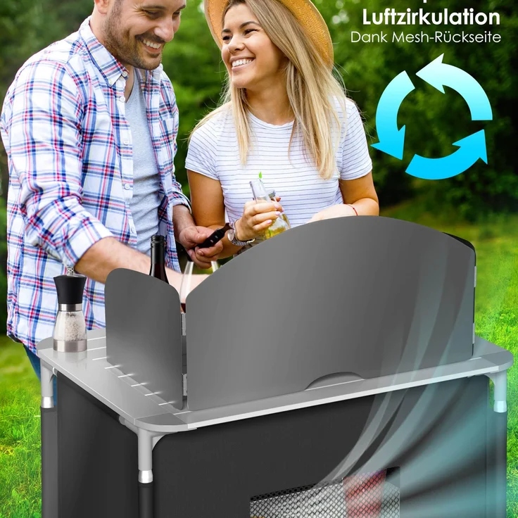 KESSER® Campingschrank, Campingküche mit Aluminiumgestell, inkl. Tragetasche , Kocherschrank für Camping , Campingmöbel , Outdoor Typ F2 (Anthrazit) – Bild 9