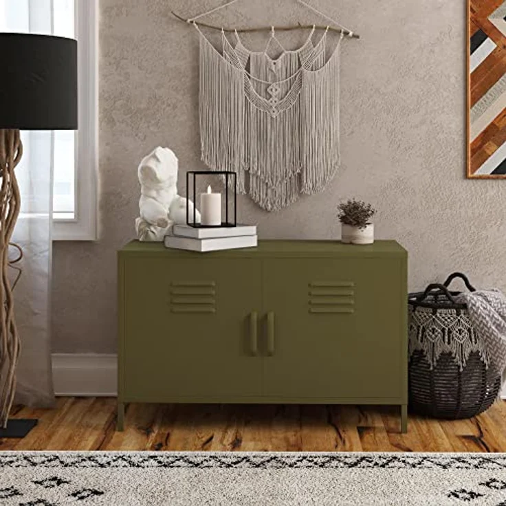 Dorel Home Queer Eye Bradford Metallschrank, Spind, olivgrün, Einheitsgröße – Bild 2