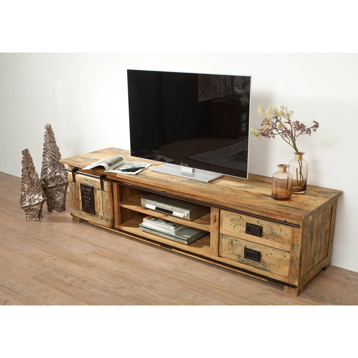 TV-Board Mango 200x55x50 natur lackiert RAILWAY #136 – Bild 3