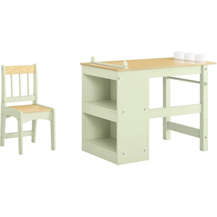 SoBuy KMB60-GR Kindertisch mit 1 Stuhl Set, MDF, Lackiert, Grün, 80 x 66 x 44 cm