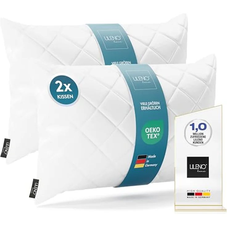 LILENO HOME 2er Set Kissenfüllung 50x70 cm - 95°C waschbares Innenkissen geeignet für Allergiker - Polyester Kisseninlet als Couchkissen, Sofa Kissen, Cocktailkissen und Kopfkissen – Bild 2