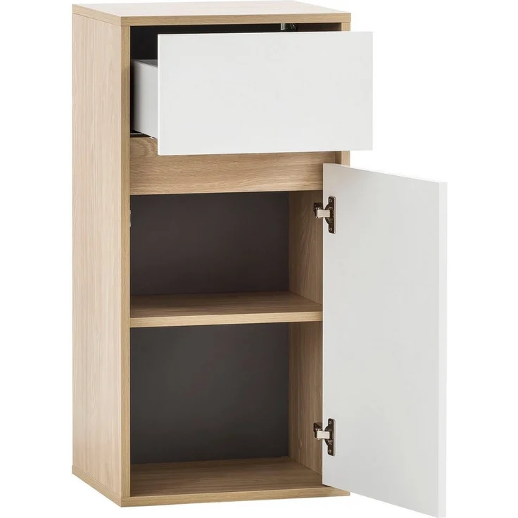Schildmeyer Highboard Mali 152762, Eiche hell Dekor/mattweiß – Bild 2