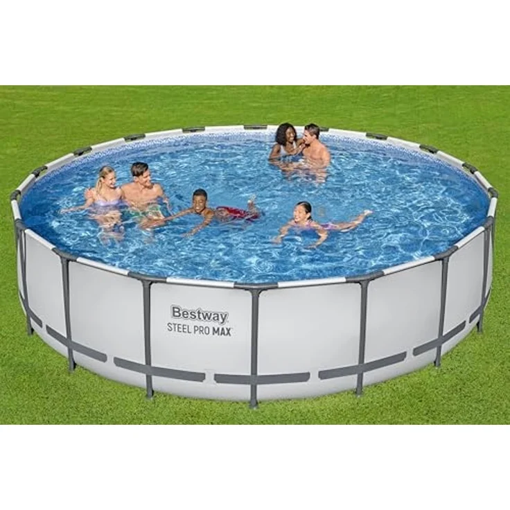 Steel Pro MAX™ Frame Pool Komplett-Set mit Filterpumpe Ø 549 x 122 cm, lichtgrau, rund – Bild 2