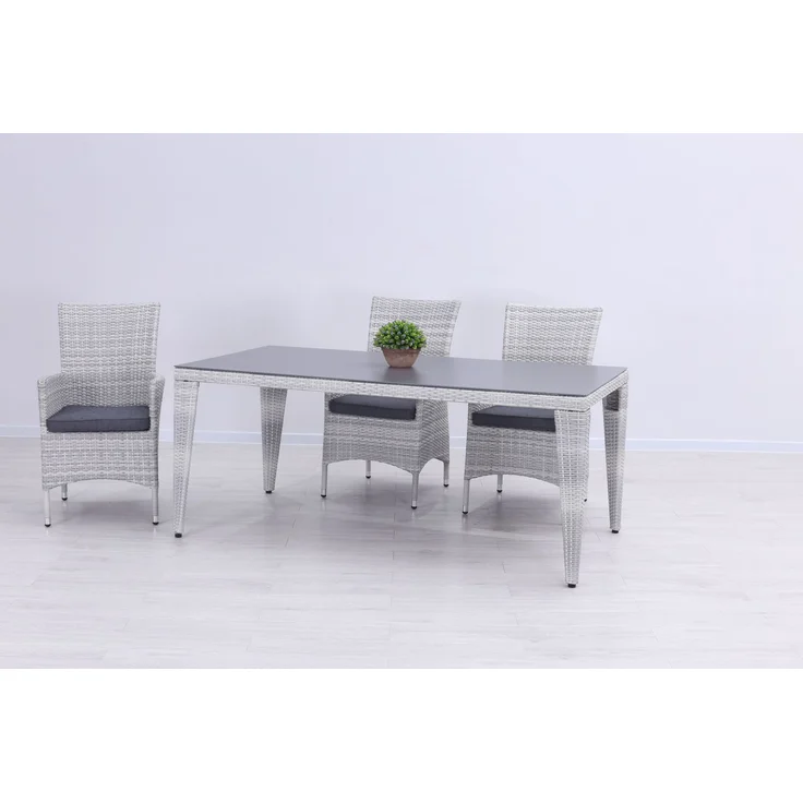 Mandalika Garden MONACO Polyrattan Diningsessel mit Alu-Gestell icewhite – Bild 9