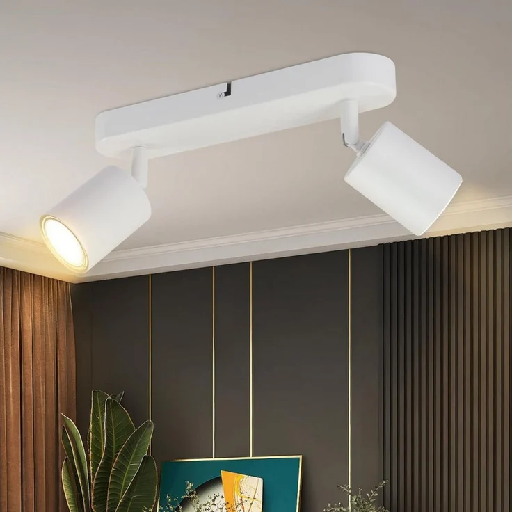 Nettlife Deckenstrahler Weiß GU10 Verstellbaren Deckenspots 1/2/3/4/5/6 Flammig Modern, ohne Leuchtmittel, für Wohnzimmer Schlafzimmer Küche Flur – Bild 1