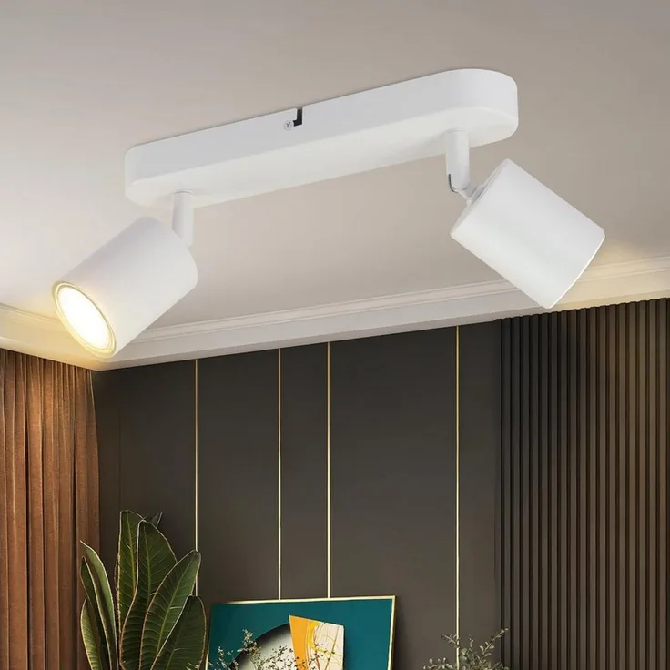 Nettlife Deckenstrahler Weiß GU10 Verstellbaren Deckenspots 1/2/3/4/5/6 Flammig Modern, ohne Leuchtmittel, für Wohnzimmer Schlafzimmer Küche Flur
