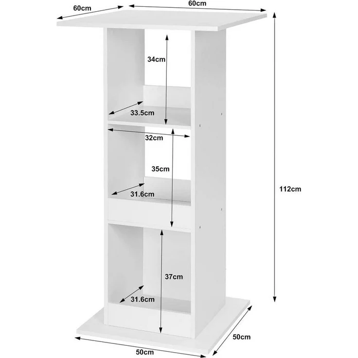 Woltu Bartisch (1-St), mit 3 Regalfächern, aus Holzwerkstoff – Bild 2